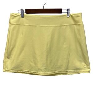 Nike Fit Dry Athletic Skort Womens L Yellow Built-in Shorts Tennis Golf Wicking